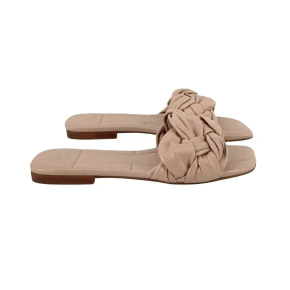 Marc Fisher Womens Knotted Slip-On Sandals Beige Leather Size 8.5 - Picture 4 of 10